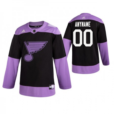 Men's St. Louis Blues Black Hockey Fights Cancer Custom Practice NHL Stitched Jersey