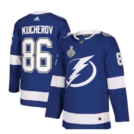 Men's Tampa Bay Lightning #86 Nikita Kucherov Blue Stanley Cup Finals Blue Stitched Jersey