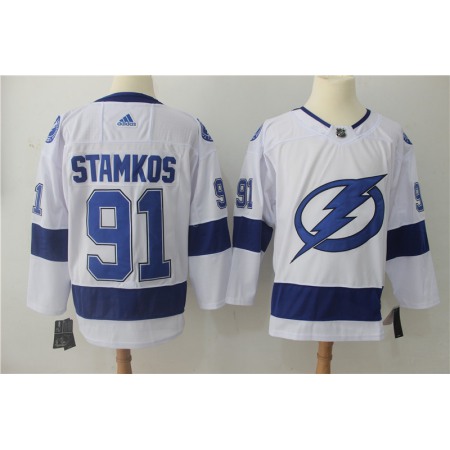Men's Tampa Bay Lightning #91 Steve Stamkos White Stitched NHL Jersey