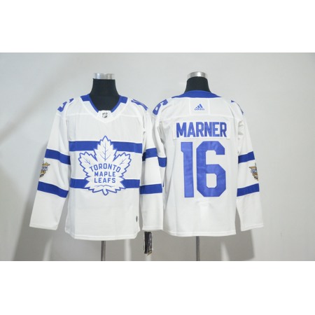 Men's Toronto Maple Leafs #16 Marner White 2018 NHL Stadium Series Stitched NHL Jersey