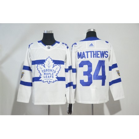 Men's Toronto Maple Leafs #34 Auston Matthews White 2018 NHL Stadium Series Stitched NHL Jersey