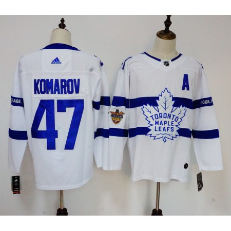 Men's Toronto Maple Leafs #47 Leo Komarov White 2018 NHL Stadium Series Stitched NHL Jersey