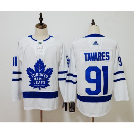 Men's Toronto Maple Leafs #91 John Tavares White Stitched NHL Jersey