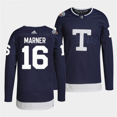 Men's Toronto Maple Leafs #16 Marner 2022 Heritage Classic Navy Stitched Jersey