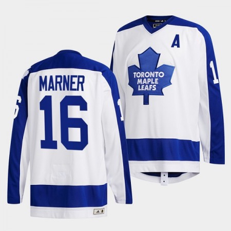 Men's Toronto Maple Leafs #16 Marner White Classics Primary Logo Stitched Jersey