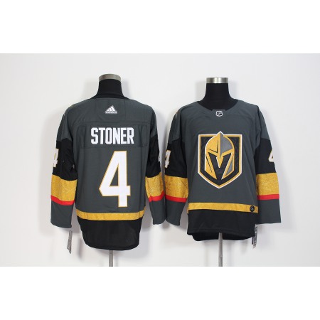 Men's Vegas Golden Knights #4 Clayton Stoner Grey Stitched NHL Jersey