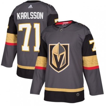 Men's Vegas Golden Knights #71 William Karlsson Grey Stitched NHL Jersey