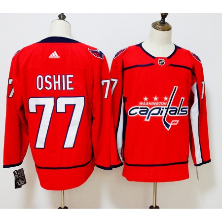 Men's Washington Capitals #77 TJ Oshie Red Stitched NHL Jersey
