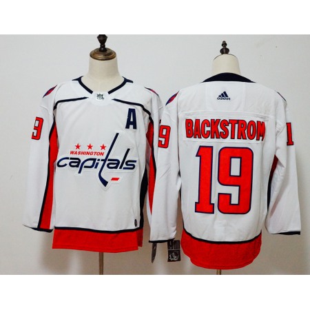 Men's Washington Capitals #19 Nicklas Backstrom White Stitched NHL Jersey