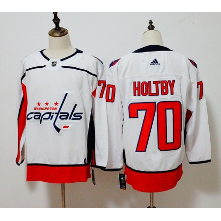 Men's Washington Capitals #70 Braden Holtby White Stitched NHL Jersey