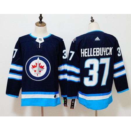Men's Winnipeg Jets #37 Connor Hellebuyck navy Stitched NHL Jersey