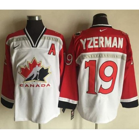 Team CA. #19 Steve Yzerman White/Red Throwback Stitched NHL Jersey