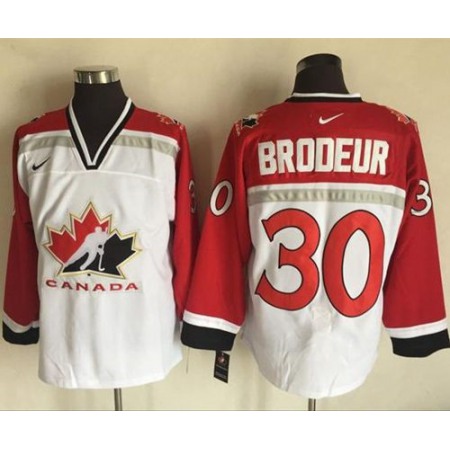 Team CA. #30 Martin Brodeur White/Red Throwback Stitched NHL Jersey