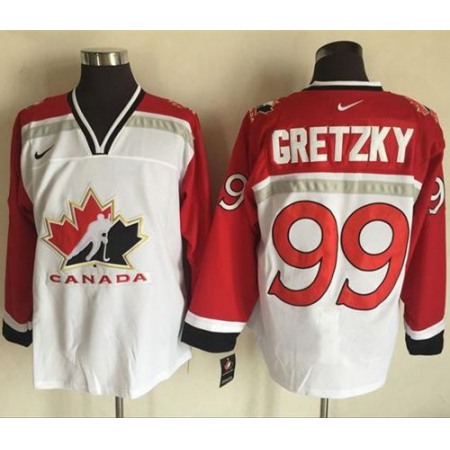 Team CA. #99 Wayne Gretzky White/Red Throwback Stitched NHL Jersey