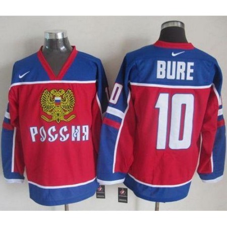 Canucks #10 Pavel Bure Red/Blue Throwback Stitched NHL Jersey