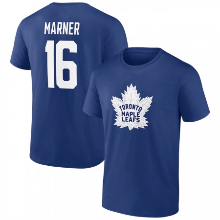 Men's Toronto Maple Leafs #16 Marner Blue T-Shirt