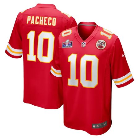 Men's Kansas City Chiefs #10 Isiah Pacheco Red Super Bowl LVIII Game Jersey