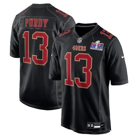 Men's San Francisco 49ers #13 Brock Purdy Black Super Bowl LVIII Carbon Fashion Game Player Jersey