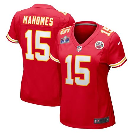 Women's Kansas City Chiefs #15 Patrick Mahomes Red Super Bowl LVIII Game Jersey