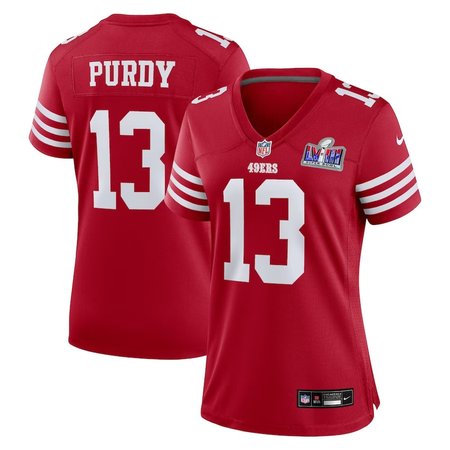 Women's San Francisco 49ers #13 Brock Purdy Scarlet Super Bowl LVIII Game Jersey