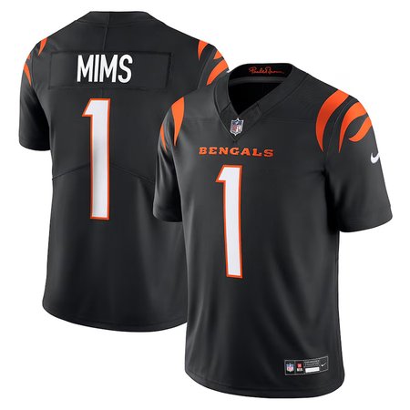 Men's Cincinnati Bengals #1 Amarius Mims Black 2024 NFL Draft First Round Pick Player F.U.S.E. Vapor Untouchable Limited Stitched Football Jersey
