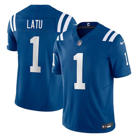 Men's Indianapolis Colts Laiatu Latu Royal 2024 NFL Draft First Round Pick Player F.U.S.E. Vapor Untouchable Limited Stitched Football Jersey